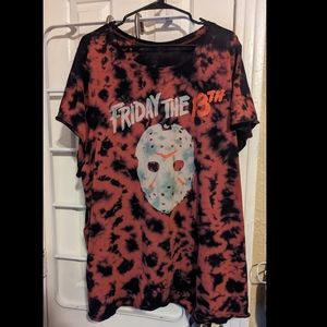 Red Tie-Dye Friday the 13th shirt